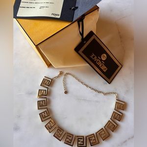 Rare Fendi x Versace gold necklace from Fendace collection